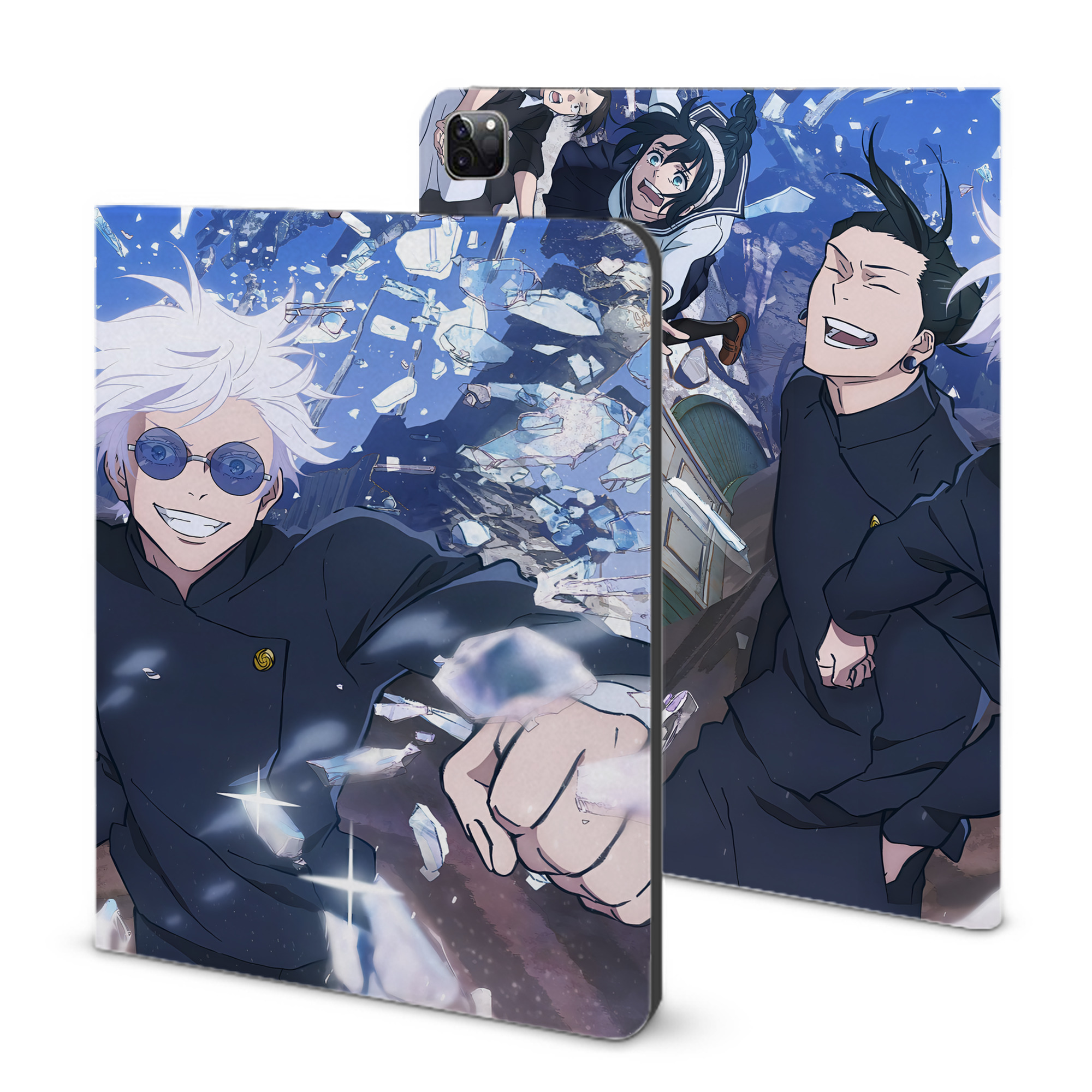 （画像用） 呪術廻戦 Jujutsu Kaisen IPad ケース ブック型 PUレザー TPU 耐衝撃 軽量 薄型 ペン収納なし 全面保護 IPad 各モデル対応